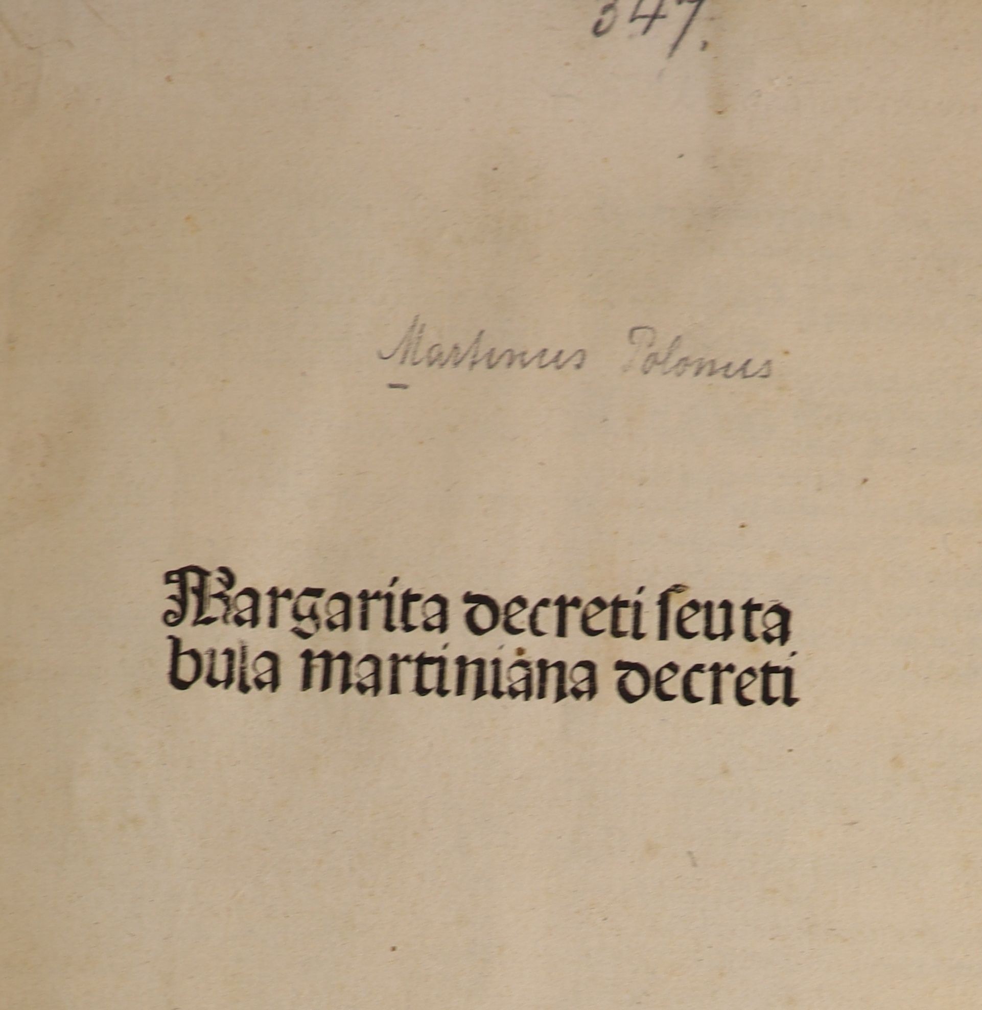 Martinus Polonus - Margarita decreti seu tabula martiniana. Strassburg [ Printer of the 1493 